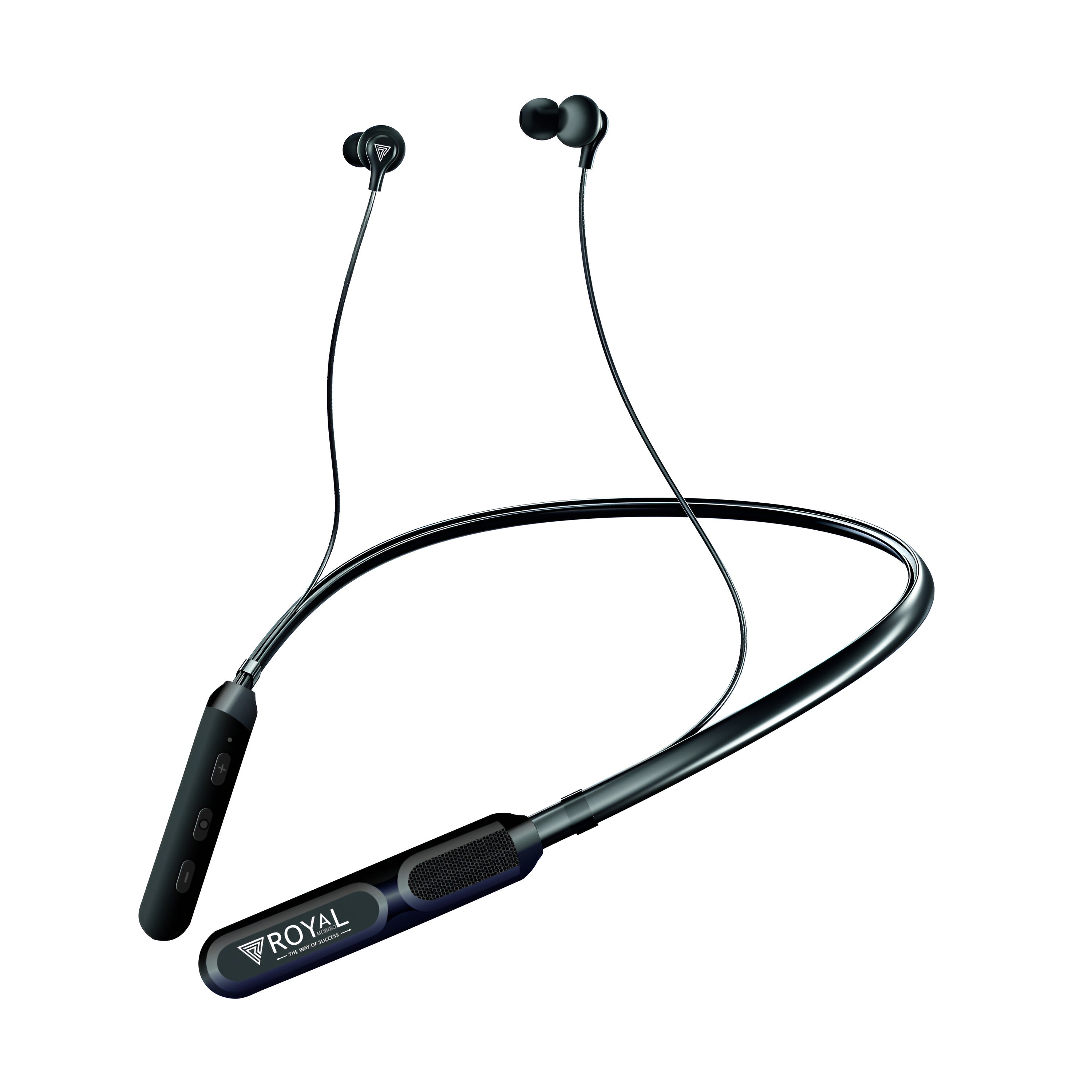 Royal Mobisol Stereo Wireless Neckband Bluetooth 5.1 | Type-C Charging | 300mAh Battery | 120 Hours Playback | Water & Dust Resistant | Exotic Bass