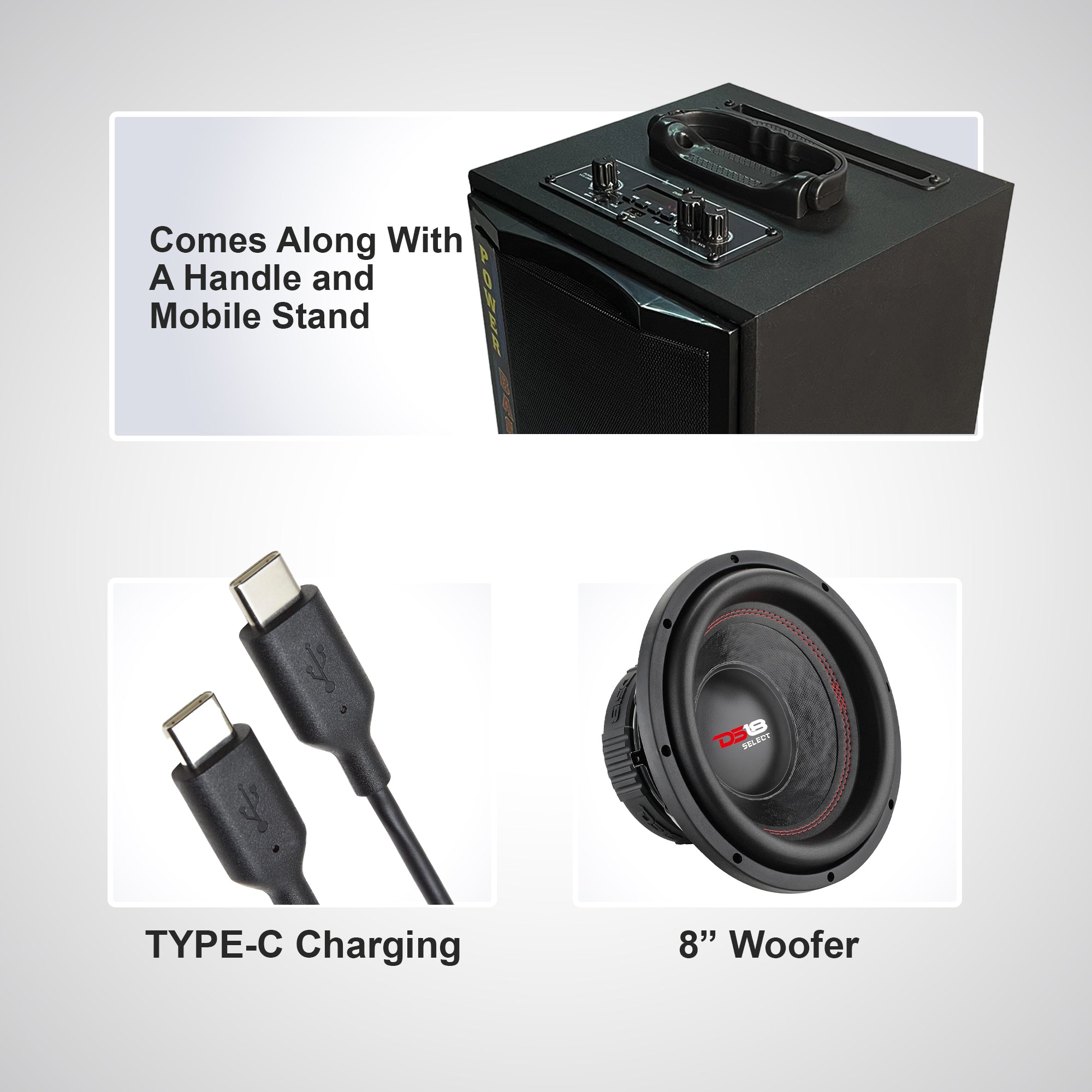 Royal Mobisol Party Speaker – TWS Mode, 8-Inch Woofer, 5-Hour Playtime