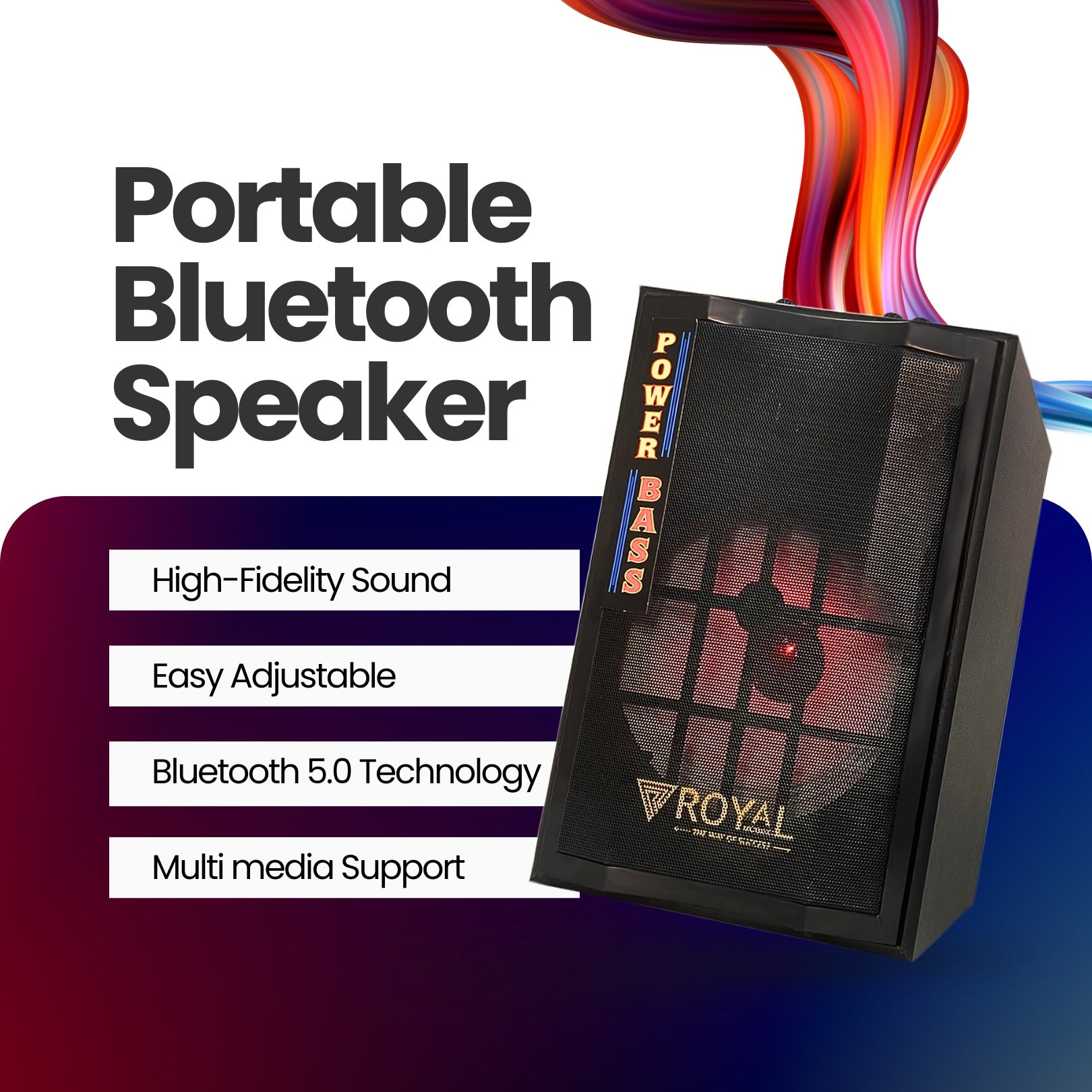 Royal Mobisol Party Speaker – TWS Mode, 8-Inch Woofer, 5-Hour Playtime