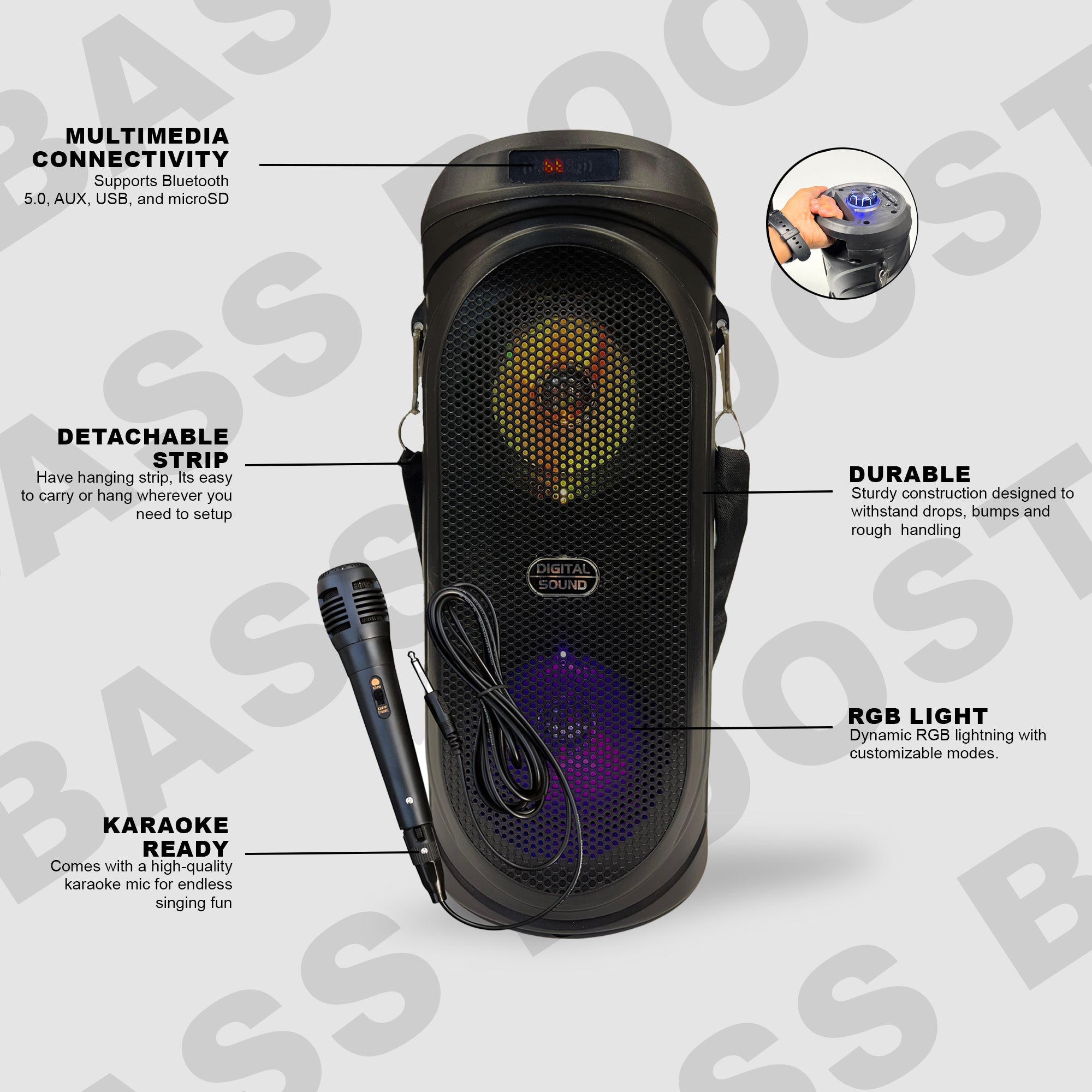 Royal Mobisol Bass Boost Party Speaker with Mic