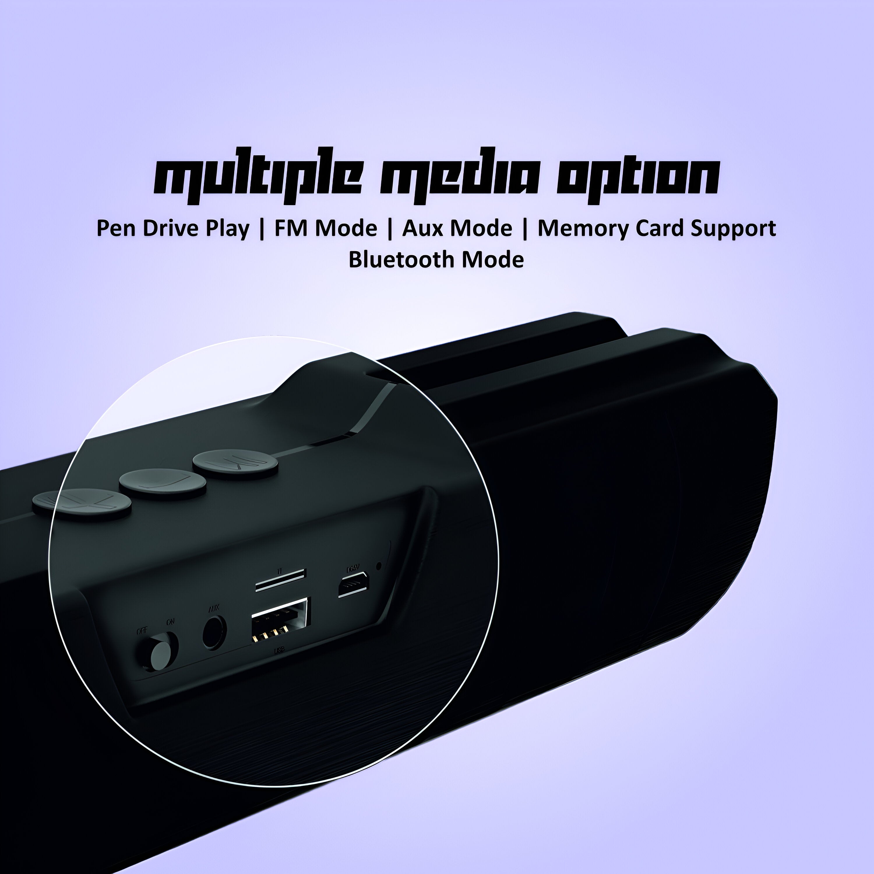 Wireless Portable Soundbar with 6-Hour Playback, Portable Speaker