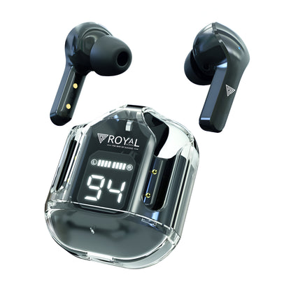 Transparent TWS Earbuds with Active Noise Cancellation | 12-Hours Playtime | Fast Charging | Royal Mobisol