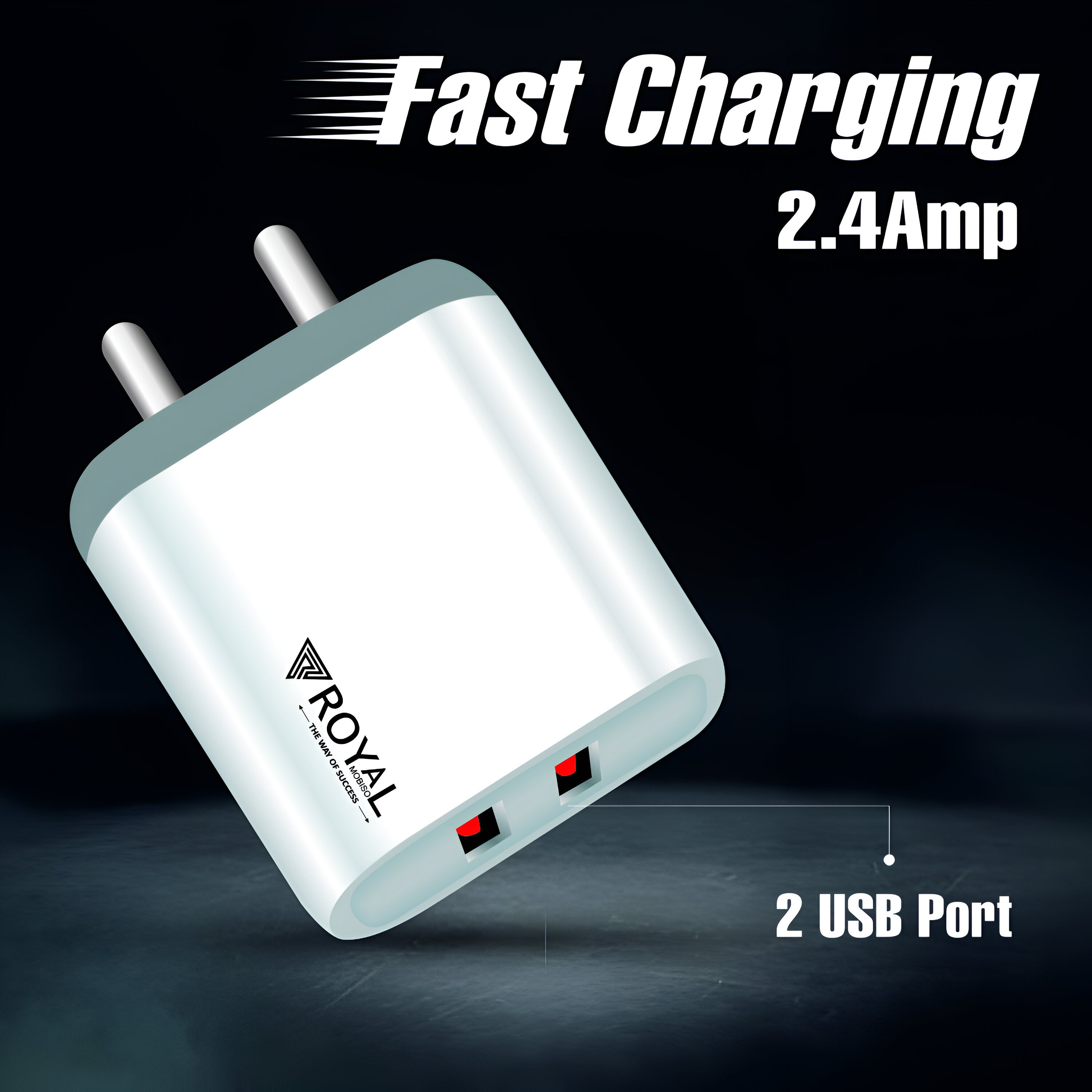 Powerful 2.4A Dual Port Charger with Safety Features