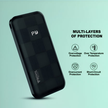 12000 mAh Power Bank | Royal Mobisol POB-05: 12000mAh Fast Charging Power Bank | with 85W Output, Micro & Type-C Input