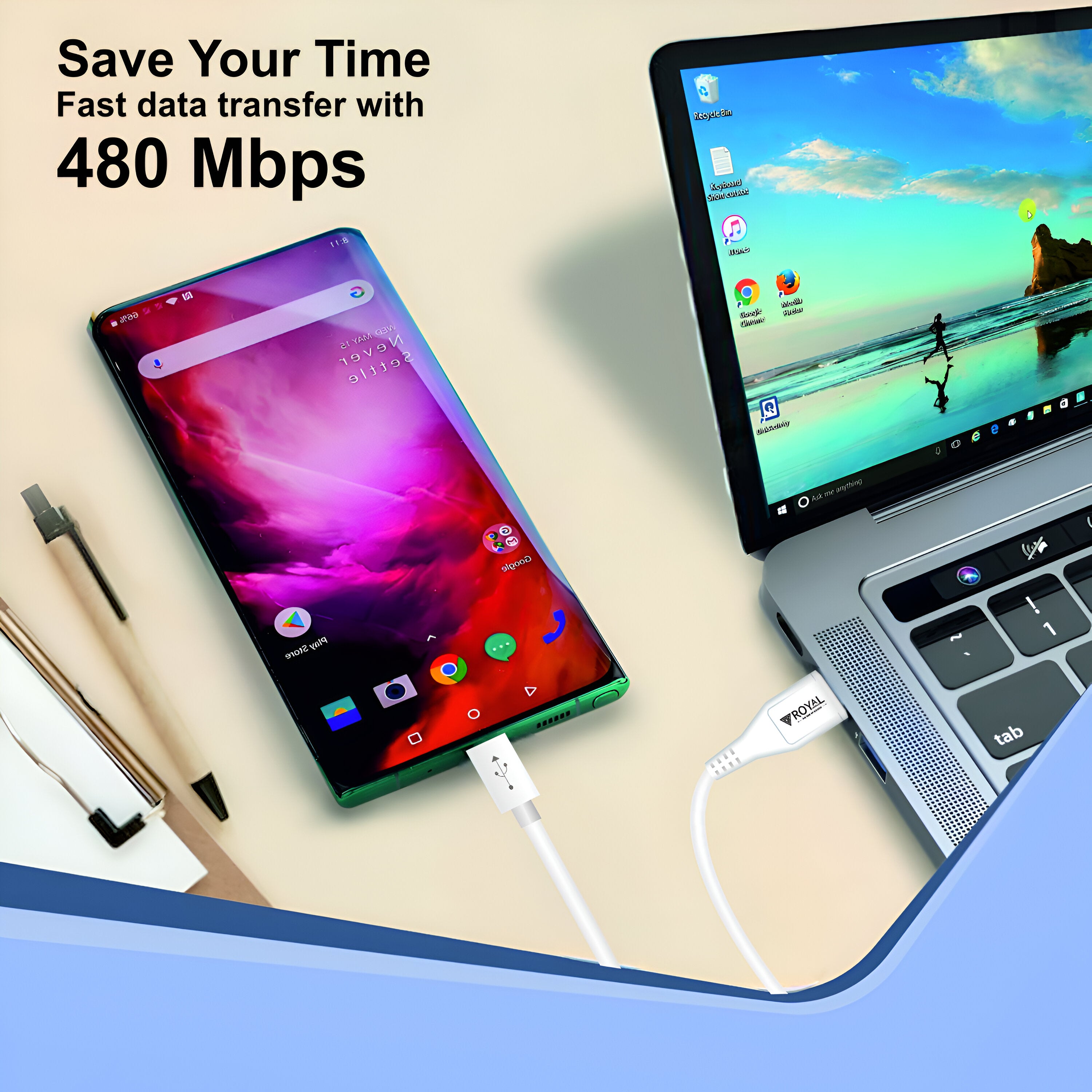 Premium 2.2A Fast Charging Data Cable