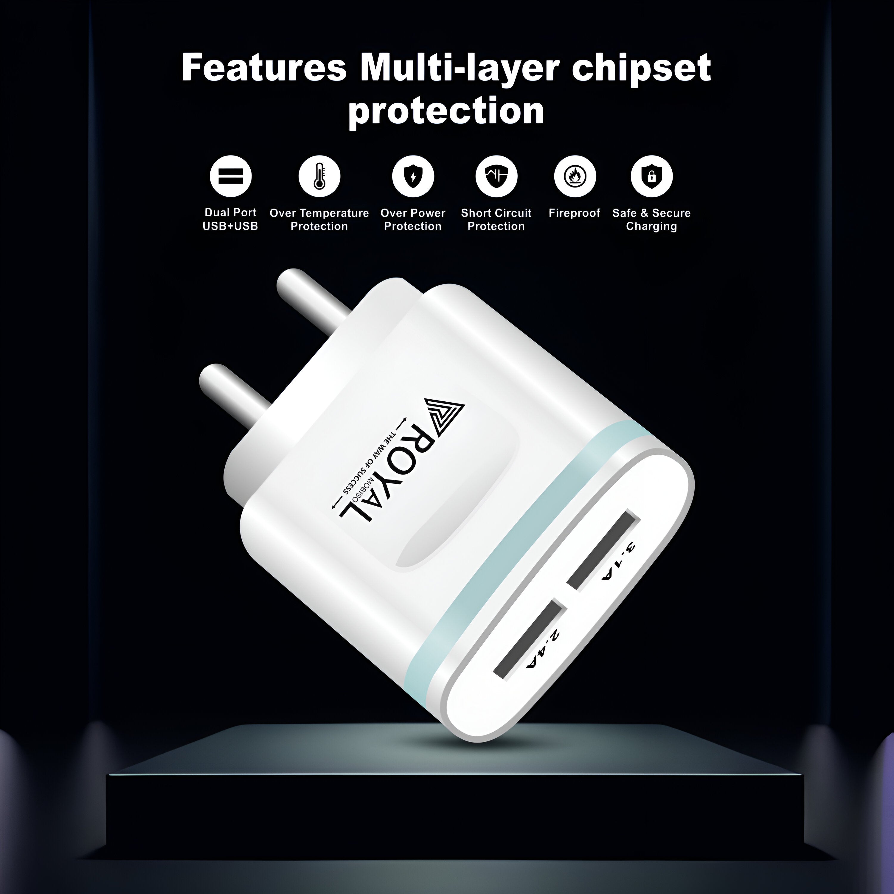 3.1A & 2.4A Dual USB Charger (Android & Keypad Phones)