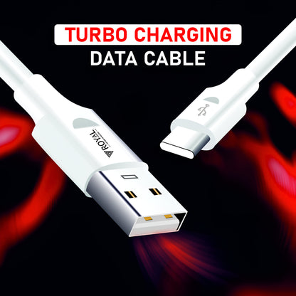 Royal Mobisol 120W Turbo Charging Cable | 6mm Ultra-Durable | 1m Length | Sync & Charge | High-Quality TPE