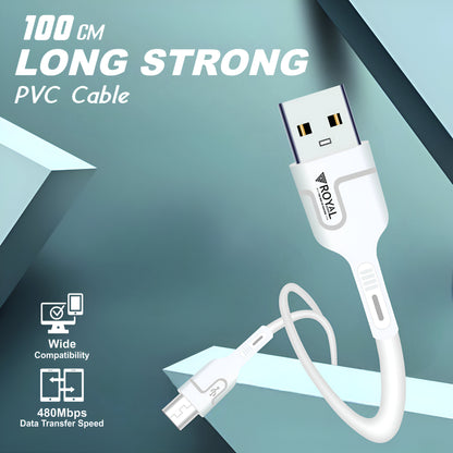 Royal Mobisol 33-Watt Micro USB Data Cable - 1 Meter, Fast Charging & High-Speed Sync