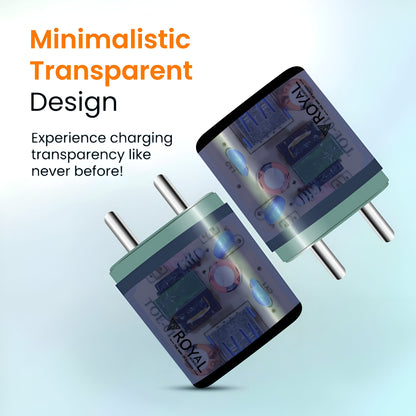 2.5A Fast Charging Single USB Charger (Android & Keypad Phones) - Transparent Design