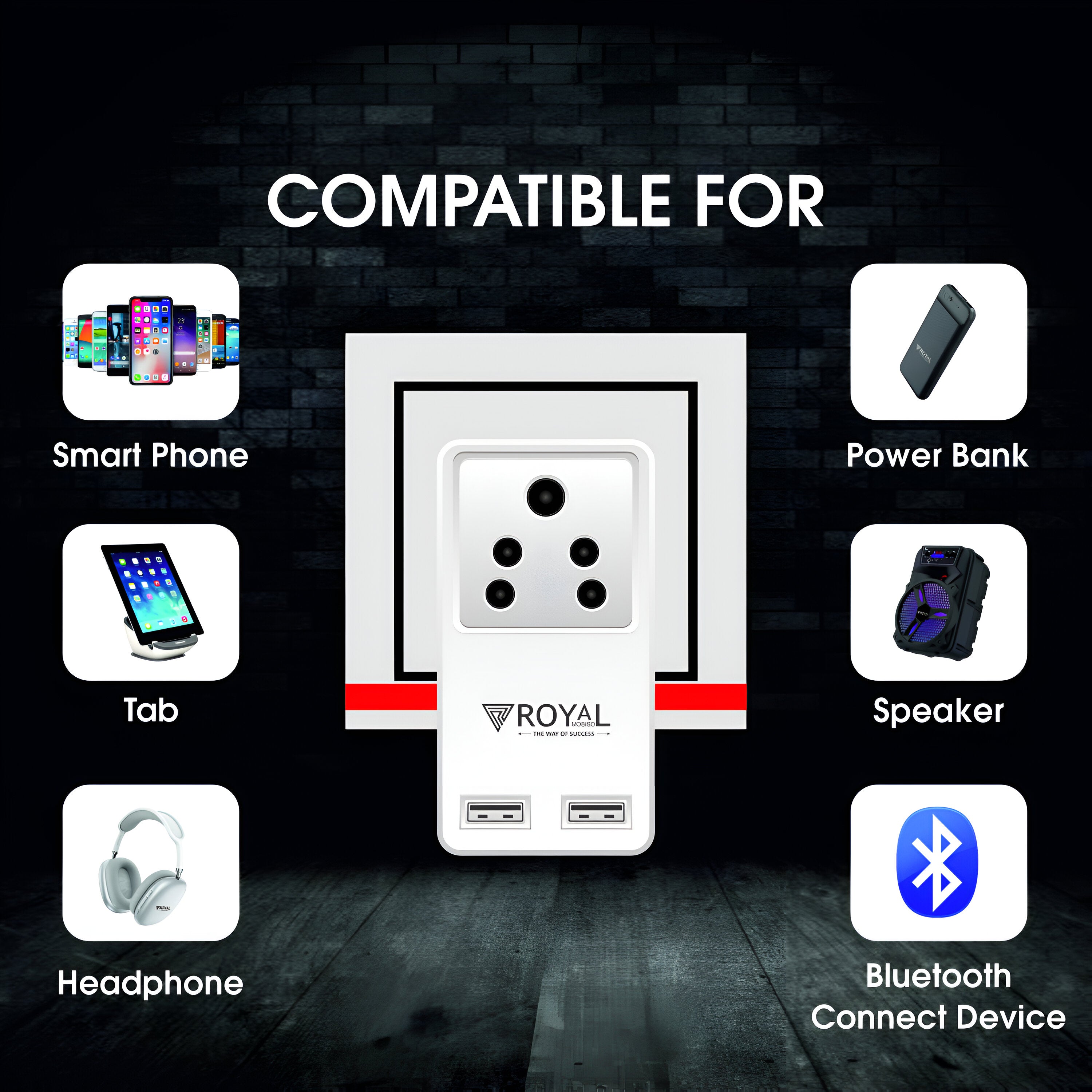 3.5A Dual-USB Fast Charger & 3-Pin Extension (Universal Compatibility)