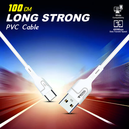 Royal Mobisol Type-C Data Cable | 33W Fast Charging | 1 Meter Length | Durable & High-Speed USB-C Charger Cable