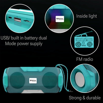 Wireless Portable Speaker | Royal Mobisol: IPX5 Rugged Design | PartyBoost | Multi-Compatibility Modes | Aux/TF | Card/USB Drive