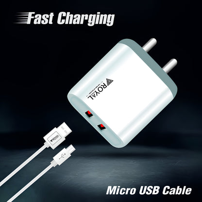 Powerful 2.4A Dual Port Charger with Safety Features