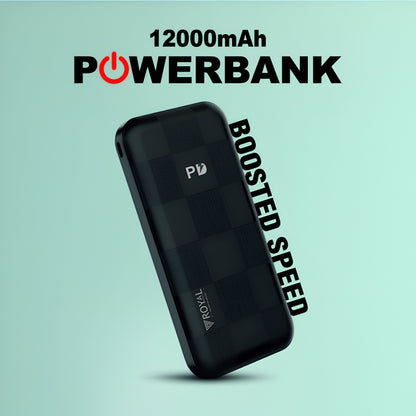 12000 mAh Power Bank | Royal Mobisol POB-05: 12000mAh Fast Charging Power Bank | with 85W Output, Micro & Type-C Input