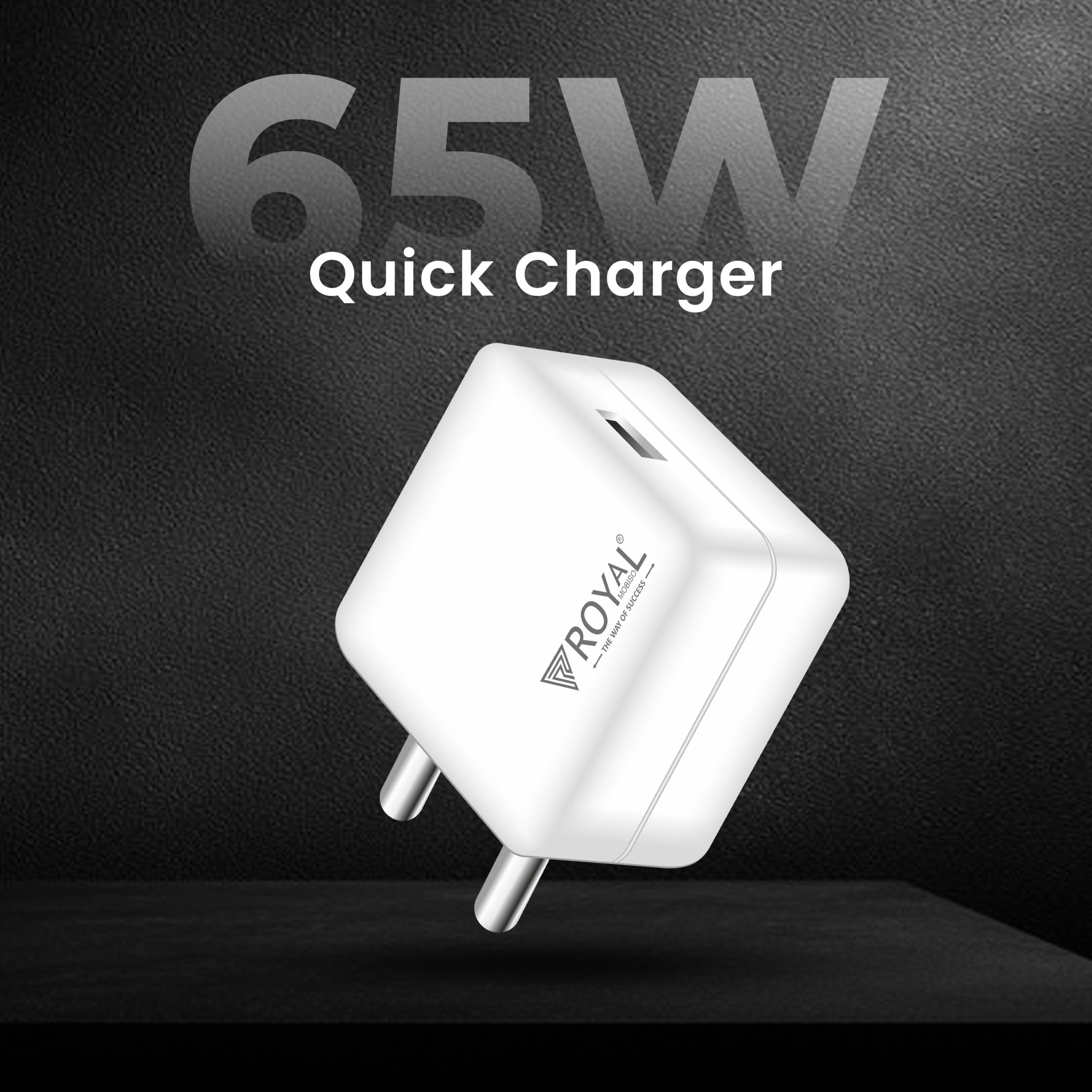 Royal CH-321 65W Quick Charger Single USB Wall Adapter – Universal Smart Fast Charging Travel Charger with Multi-Layer Protection