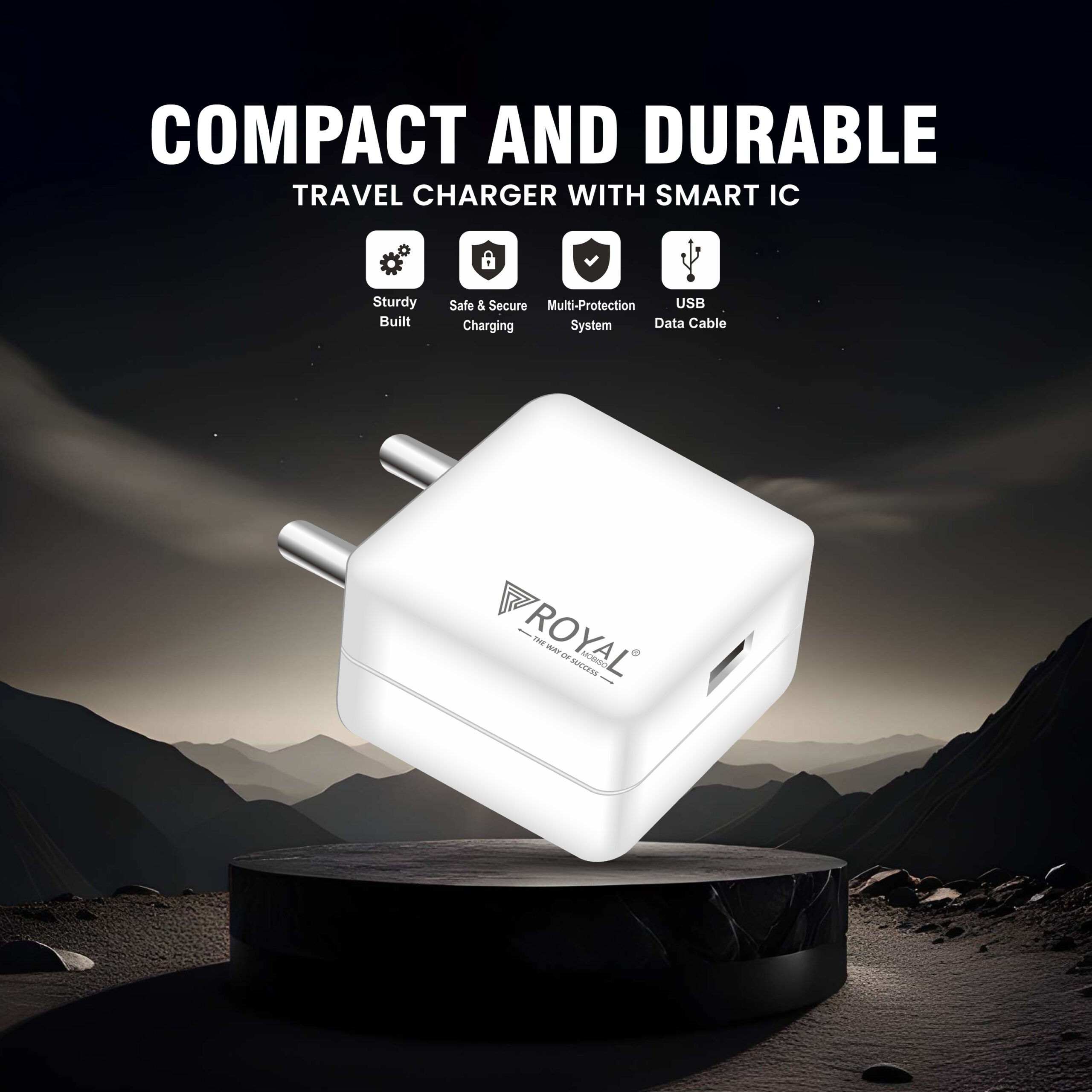 Royal CH-321 65W Quick Charger Single USB Wall Adapter – Universal Smart Fast Charging Travel Charger with Multi-Layer Protection - Image 3