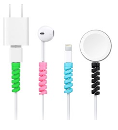 Universal Spiral Cable Protector (8-Piece Set) | Flexible USB Charger Cord Saver | Anti-Break Cable Spring Sleeve | Wire Protector for Type-C, Lightning & Earphones - Image 3
