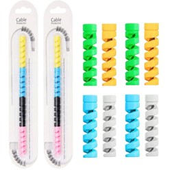 Universal Spiral Cable Protector (8-Piece Set) | Flexible USB Charger Cord Saver | Anti-Break Cable Spring Sleeve | Wire Protector for Type-C, Lightning & Earphones