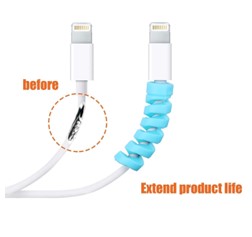 Universal Spiral Cable Protector (8-Piece Set) | Flexible USB Charger Cord Saver | Anti-Break Cable Spring Sleeve | Wire Protector for Type-C, Lightning & Earphones - Image 5