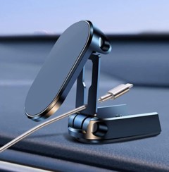 Foldable Magnetic Car Phone Holder | Zinc Alloy Dashboard Mobile Mount | Strong Magnetic Phone Stand | One-Hand Operation | Universal Smartphone Holder