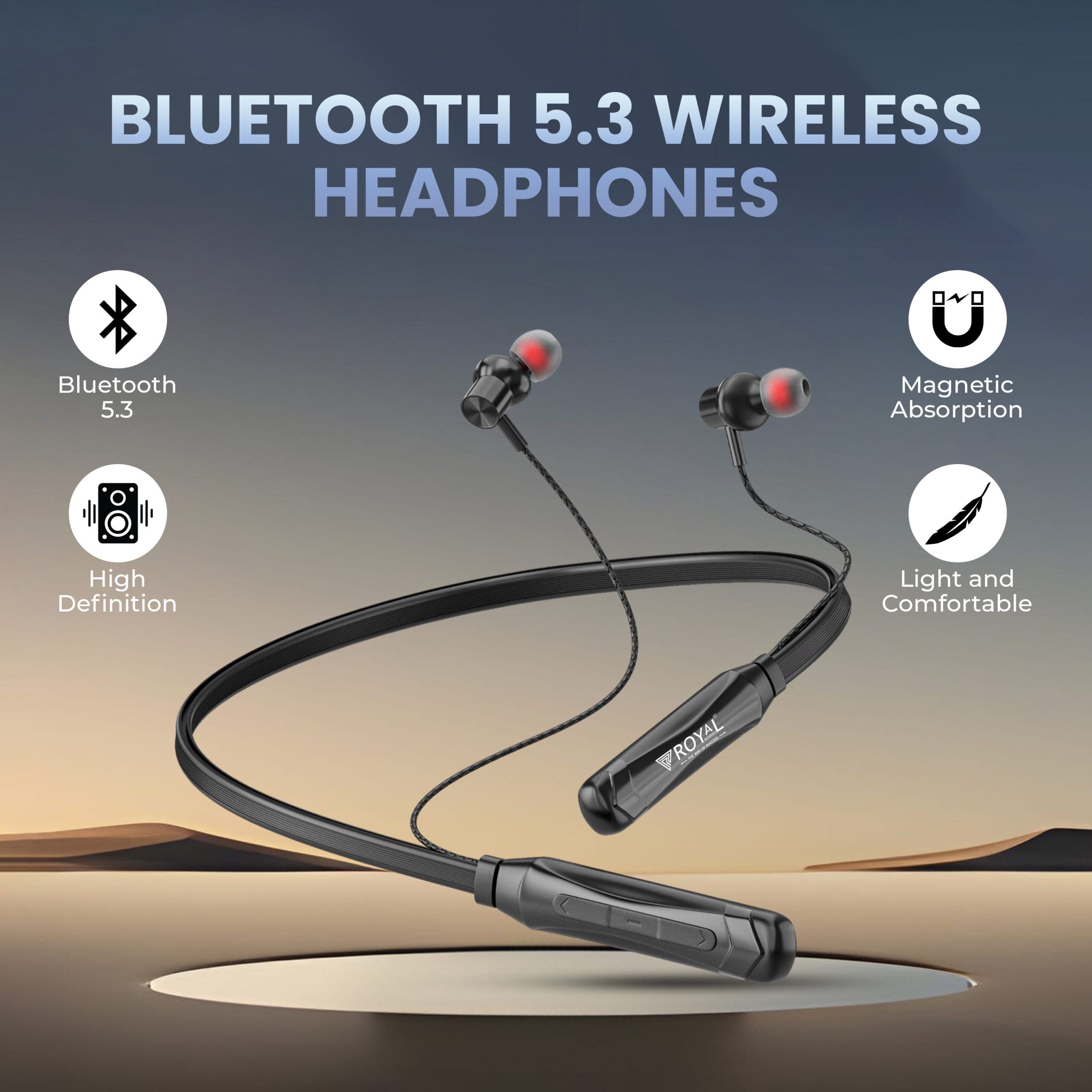 Royal Dhakad Wireless Bluetooth Neckband Earphones | Bluetooth 5.3 | Up to 68 Hours Playtime | Magnetic Earbuds | ENC Noise Cancellation | Lightweight Neckband Headset - Image 4