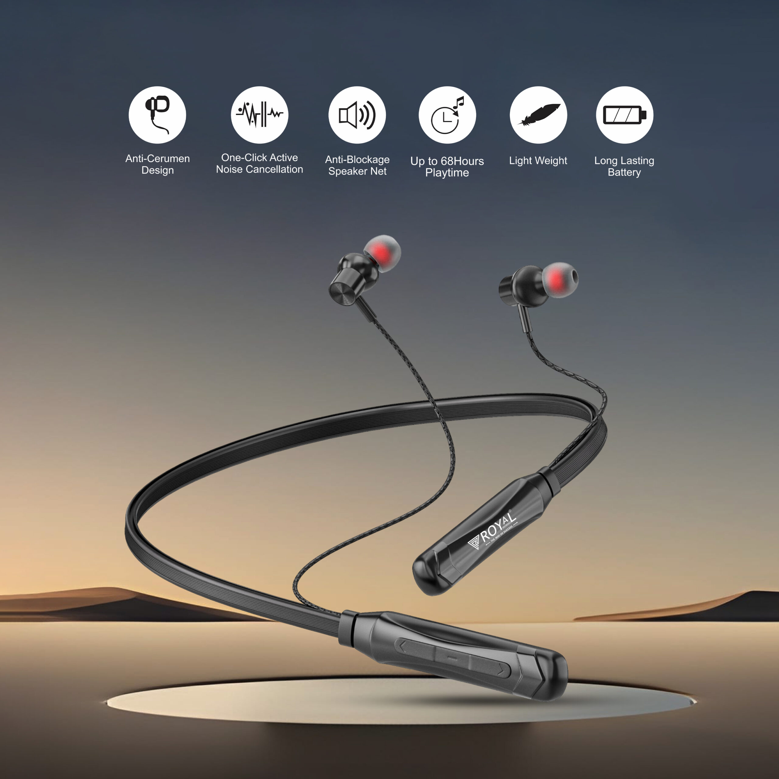 Royal Dhakad Wireless Bluetooth 5.3 Neckband Earphones | Up to 68 Hours Playtime | Magnetic Earbuds | ENC Noise Cancellation | HD Sound | Lightweight Bluetooth Headset - Image 7
