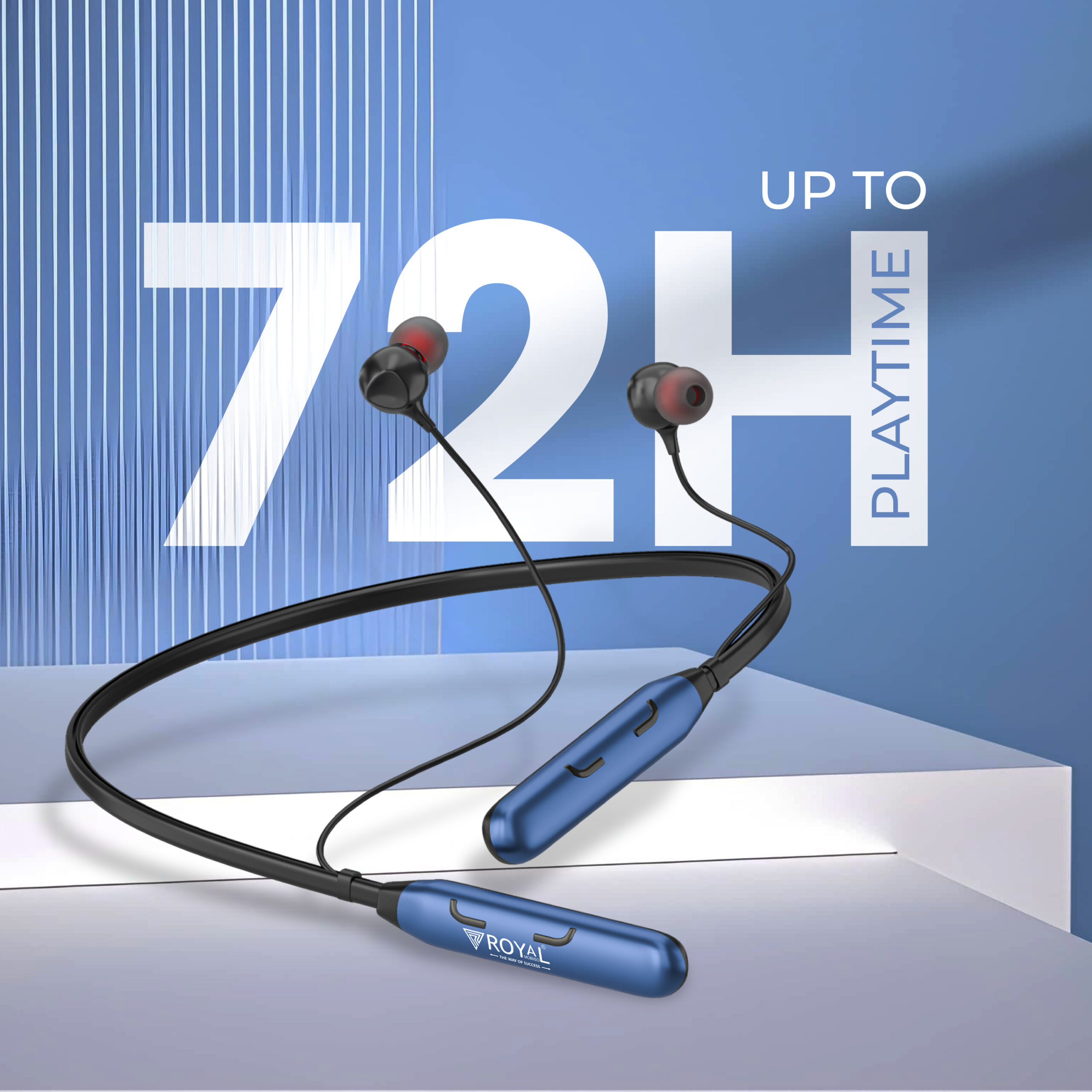 Royal Harmony Wireless Bluetooth Neckband Earphones | Bluetooth 5.3 | Up to 72 Hours Playtime | Magnetic Earbuds | Lightweight Neckband | Android & iOS Compatible - Image 8