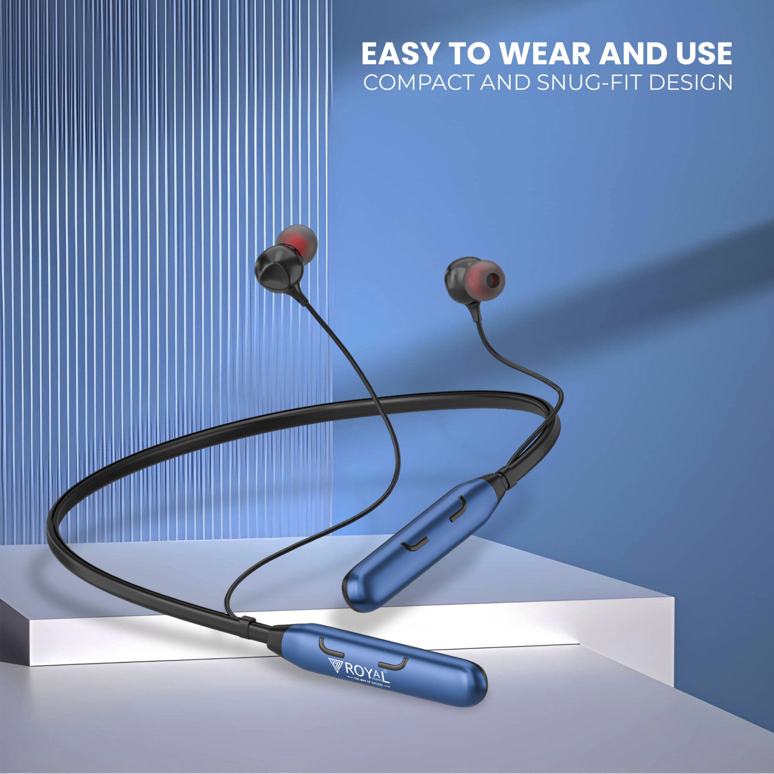 Royal Harmony Wireless Bluetooth Neckband Earphones | Bluetooth 5.3 | Up to 72 Hours Playtime | Magnetic Earbuds | Lightweight Design | Android & iOS Compatible - Image 9