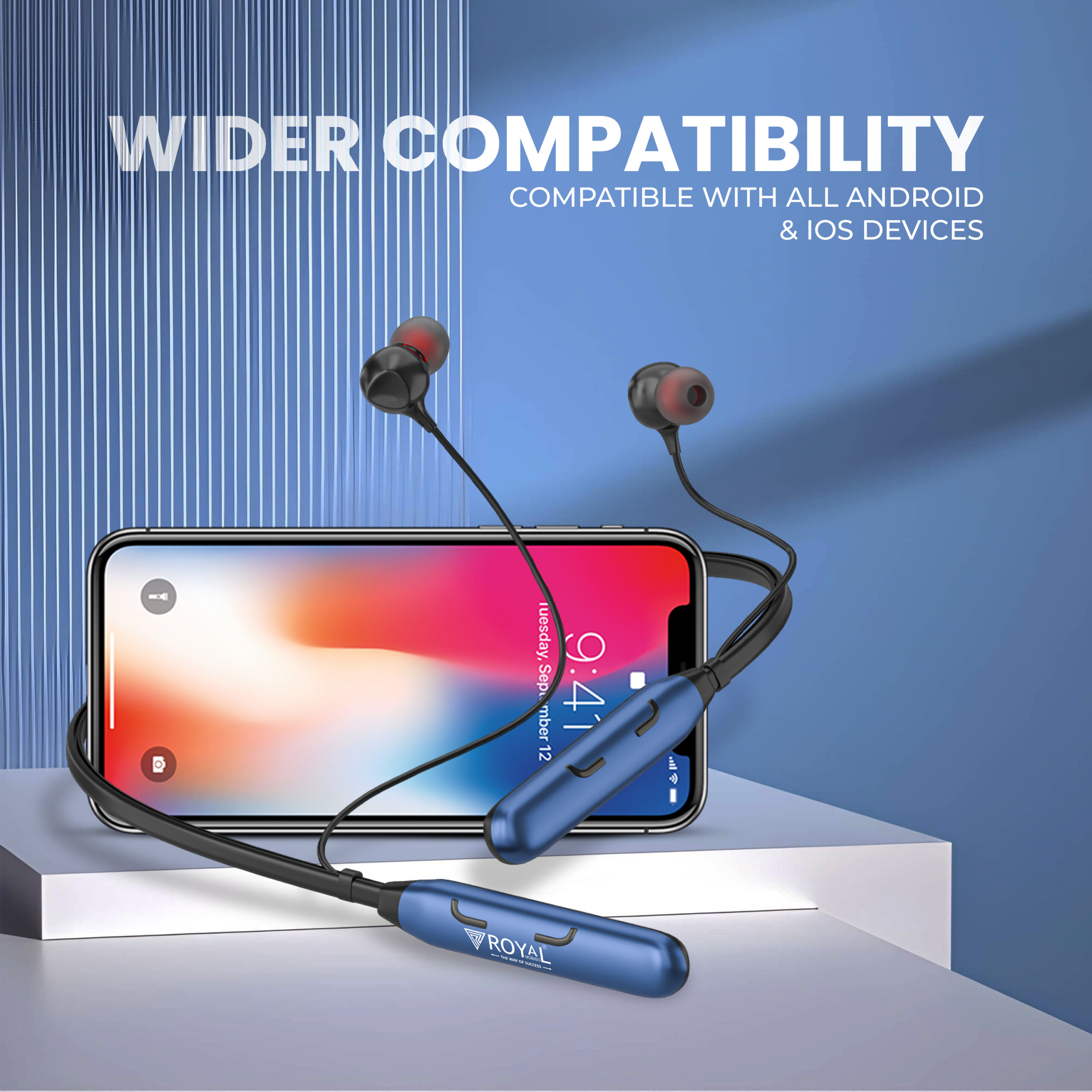 Royal Harmony Wireless Bluetooth Neckband Earphones | Bluetooth 5.3 | Up to 72 Hours Playtime | Magnetic Earbuds | Lightweight Design | Android & iOS Compatible - Image 10