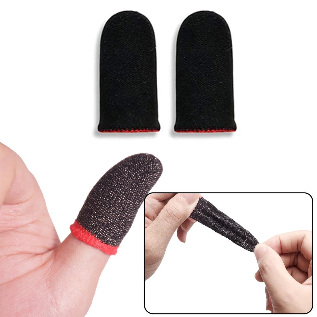 Mobile Gaming Finger Sleeves (2 Pack) | Carbon Fiber Conductive Touch Finger Covers | Sweatproof & Anti-Slip | Ultra-Sensitive for PUBG, BGMI & Mobile Gaming - Image 4