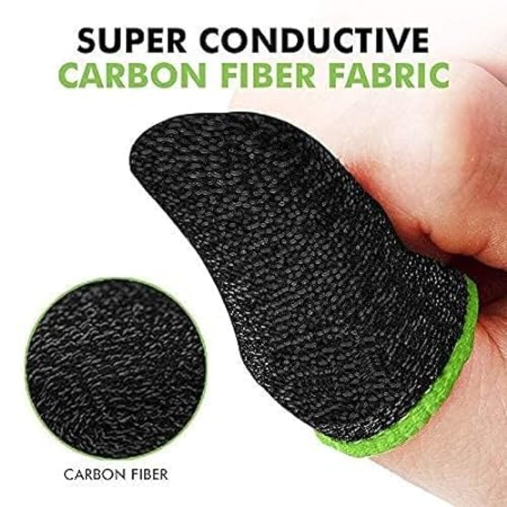 Mobile Gaming Finger Sleeves (2 Pack) | Carbon Fiber Conductive Touch Finger Covers | Sweatproof & Anti-Slip | Ultra-Sensitive for PUBG, BGMI & Mobile Gaming - Image 5