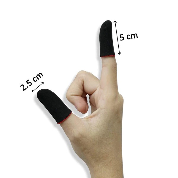 Mobile Gaming Finger Sleeves (2 Pack) | Carbon Fiber Conductive Touch Finger Covers | Sweatproof & Anti-Slip | Ultra-Sensitive for PUBG, BGMI & Mobile Gaming